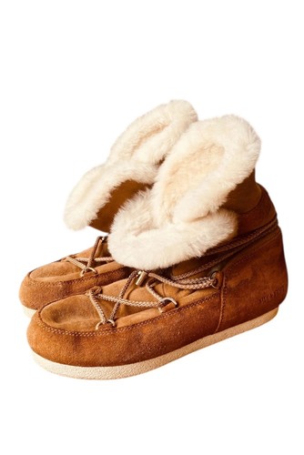 Bottes fourrées daim beige - fourrées,