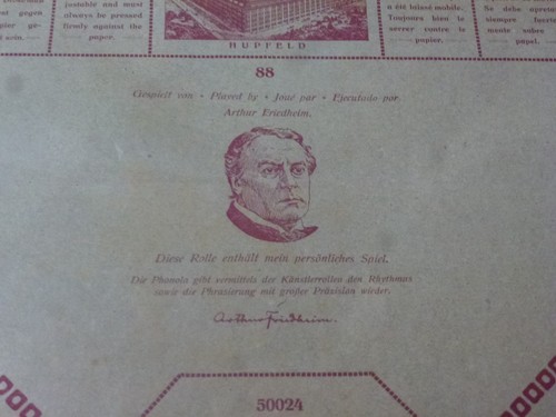 Pianola roll hupfeld - roll,