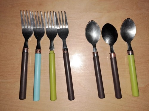 Lot couverts colorés - couverts, inox