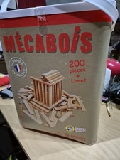 Jeu de construction : Baril  de 200  planchettes  en bois Mecabois  Idem KAPLA