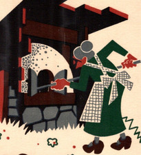 Vintage Continental Postcard Baking Bread Art By Sim Le Four A Pain Canada