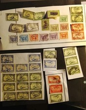 42 Timbres Congo Belge poste aérienne et taxes sur charnières multiples 