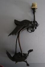 Antique 19th century BRONZE TURTLE CRANE MINOGAME China Japan Bedside Table Lamp