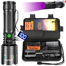 Relybo Lampe Torche Led Ultra Puissante, 30000 Lumen Lampe De Poche, Lampe