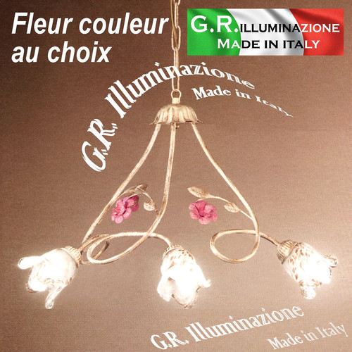 Lustre classique ivoire 3 - or,