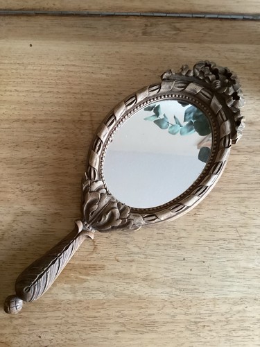 Ancien miroir main bois - À,