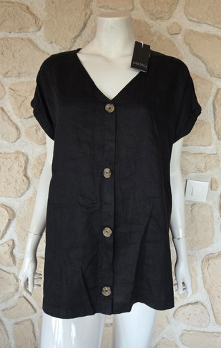 Haut noir jashlynn avec - noir, lin