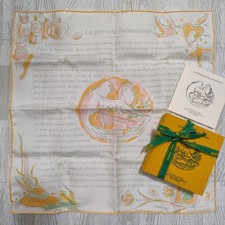 HERMES Carre 45 La Perruche inconstante Silk Pocket square 42cm / US duty free