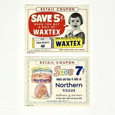 Vintage Mail Ads & 2 Punch Coupons Watex & Northern Tissue Northern Paper Mills