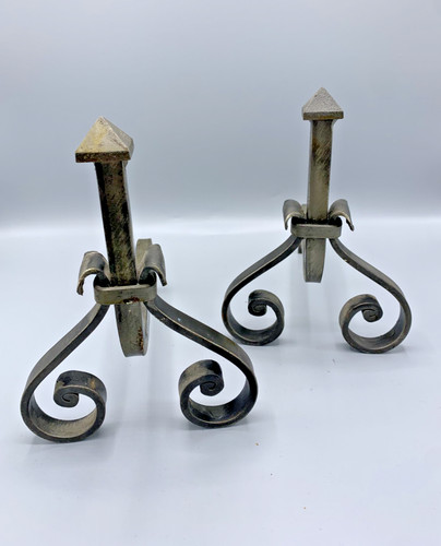 Paire chenets anciens en - chenets,