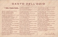 Canto dell’Odio L’Italia a Francesco Giuseppe RARE Military Postcard WW1