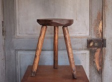 Vintage stool, wooden stool, tripod stool, brutalist, plant holder