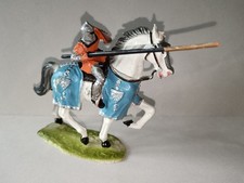ELASTOLIN 70mm moyen age chevalier à cheval avec lance