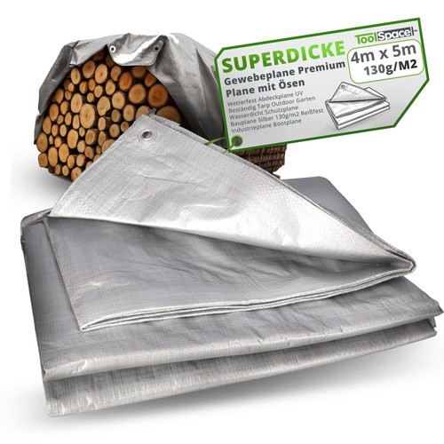 Bâche tissu 4mx5m argent - en,