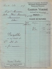 Facture   1927 TISSUS LAINAGES