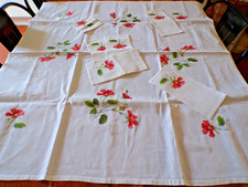 🌸Nappe en lin blanc + 6