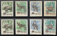 Poland 1954 MNH Mi 885AB-888AB Sc 660-663 Bison, Europe Elk, Chamois , Beaver **