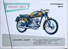 F010 Ducati 125 S Motorcycle Advertising Sheet with Main Features