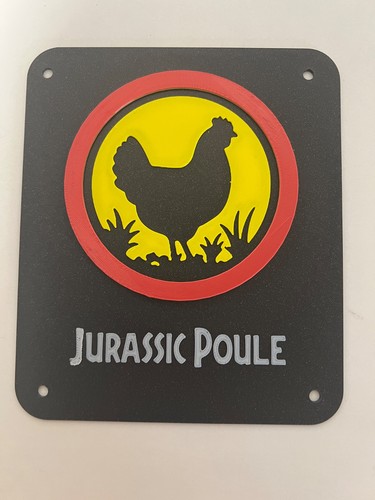 Panneau jurassic poule - panneau,