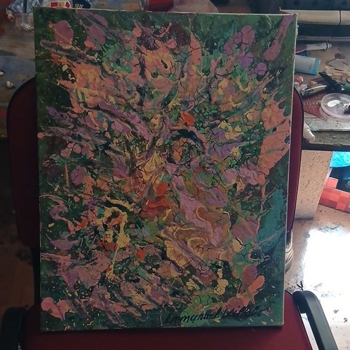 Peinture abstraite signée sur