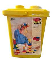 Vintage 1991 Lego Duplo 2381 Preschool Basic Building Set 67 Piece With Bucket