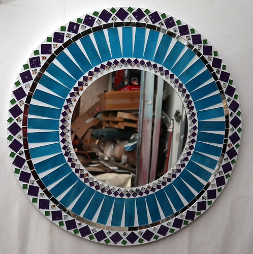Miroir bois mosaïque de - en, et