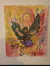 The Fall of Icarus 2023 Expressionist Canvas Cardboard 25cm/20cm