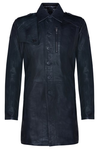 Manteau trench cuir noir - trench,