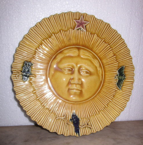 Assiette barbotine majolique - assiette,