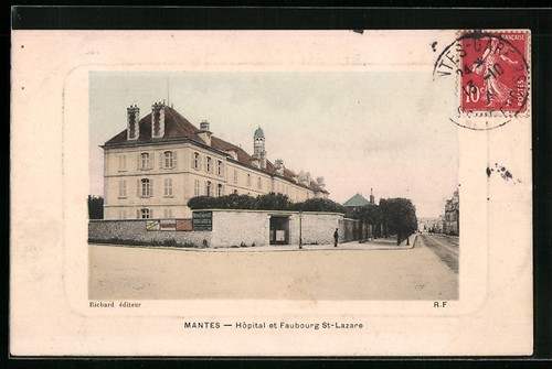 Cpa gaufrée mantes - cpa, mantes,