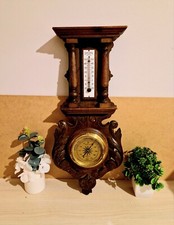 Vintage Wooden Thermometer Barometer - Numbered 579