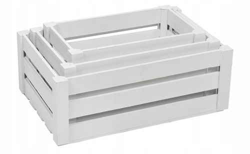 Set caisses bois blanches - set,