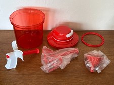 Batteur hachoir manuel TUPPERWARE extra chef rouge / mayonnaise chantilly / NEUF