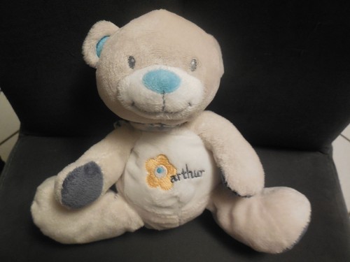 190 doudou peluche ours gris - 190/,