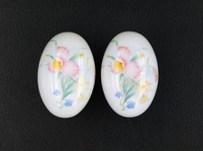 ▨6X6mm,Lot de 2 anciennes Poignées,boutons de porte en porcelaine,déco florale