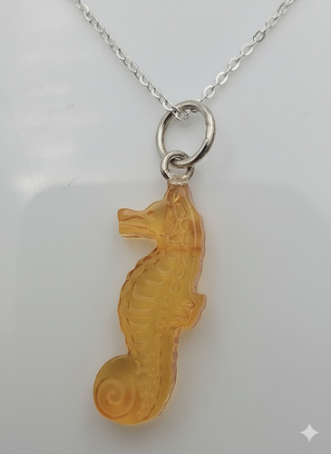 Pendentif hippocampe ambre - hippocampe,