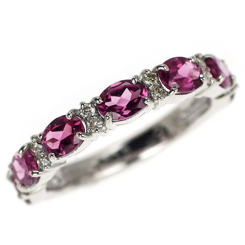 Bague diamant grenat k18wg - diamant,