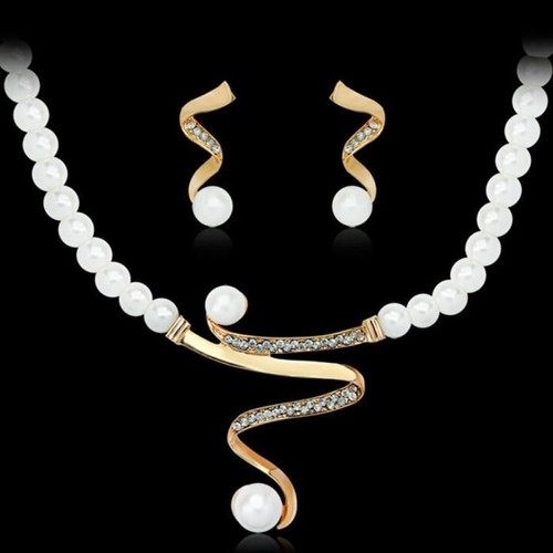 Parure perle chaîne 3 - or,