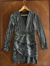 Robe Courte Noir Argenté Maje