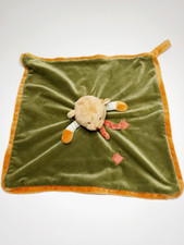 Doudou Plat Carré Ours Vert Blanc Orange Rouge Echarpe Attache Tétine - Bukowski