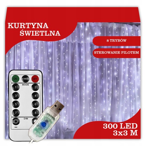 Rideau lumineux led 3x3 - rideau,