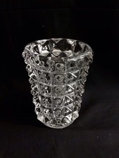 VASE À FLEURS ANCIEN EN SEMI CRISTAL TRANSPARENT Hauteur 13cm VINTAGE 1960