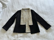 Malabar Trading Black Yellow Grey 100% Cotton Kantha Stitch Jacket Size S BNWOT