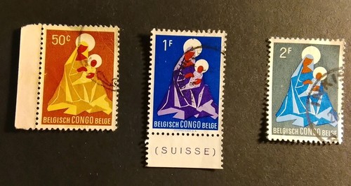 Timbres congo belge - belge, noël