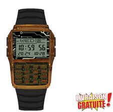 Montre Calc Vintage – Multifonction – Affichage Digital – Style Casio – Orange