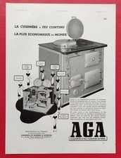 Publicité de presse Cuisinière à feu continu AGA Economique   1937