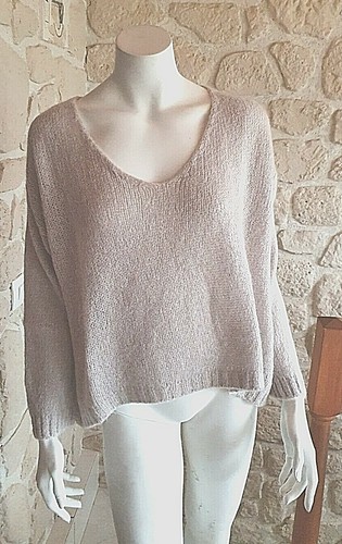 Pull beige col neuf - beige, v