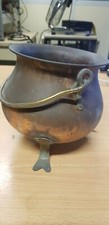 Antique small cauldron, copper pot height 17 cm diameter 17 cm standing