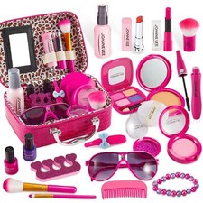 Fake makeup child girl toy suitcase makeup child bag suitcase M...