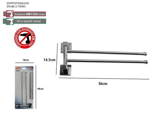 Porte serviettes bras mur - x,